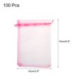 thumbnail image 2 of 100pcs Organza Bags 3.9x5.9 Inch Drawstring Favor Pouches Mesh Bag Pink, 2 of 7