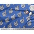 thumbnail image 2 of Soimoi Poly Georgette Fabric Leaves & Floral Block Print Sewing Fabric Yard 52 Inch Wide, 2 of 4