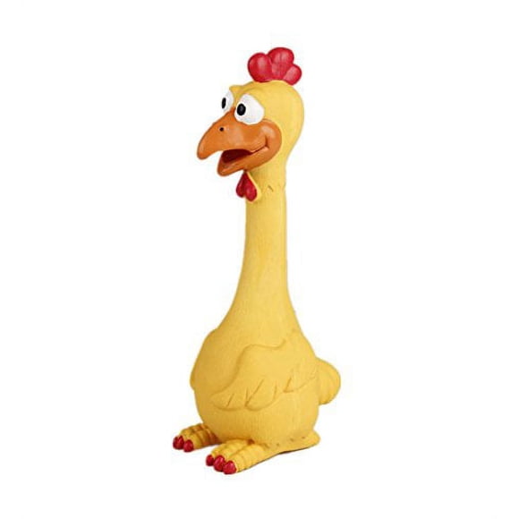 Tamu style Rubber Chicken Squeaky Dog Toys for Small, Medium or Large Pet Breeds, Play Fetch, Reduce Separation Anxiety