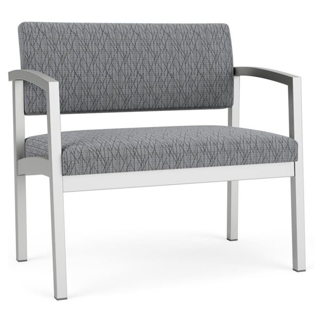 Lenox Steel Reception Waiting Room Bariatric Chair / Silver Steel / Gray