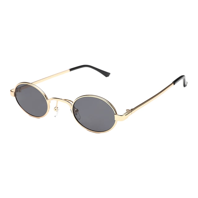 Youkk Lunettes de Soleil Rondes Vintage pour Hommes et Femmes Charme Classique avec Protection UV Or Gris