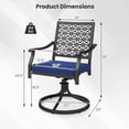 thumbnail image 3 of Gymax 2PCS Patio Swivel Dining Chairs Lattice Rocker Cushioned Armrest Navy, 3 of 6