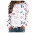 thumbnail image 2 of Qertyioot T-Shirt Graphique pour Femmes de la Saint-Valentin à Manches Longues, Chandail Mince Imprimé Décontracté à Col Rond /, 2 of 5