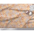 thumbnail image 2 of Soimoi Gray Poly Georgette Fabric Autumn Leaves Print Fabric by the Yard 42 Inch Wide, 2 of 2