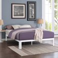 thumbnail image 1 of Modway Corinne Base de Matelas Moderne en Acier, Cadre de Lit Double avec Lattes de Bois, Blanc, 1 of 2