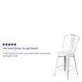 thumbnail image 2 of Commercial Grade 4 Pack 24" High Distressed White Metal Indoor-Outdoor Counter Height Stool with Back, 2 of 9