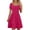 Hot Pink, variant on Women's Summer Square Neck Dress Cute Short Sleeve High Waist Dresses Casual A-Line Swing Ruffle Dress Light Blue, 3XL