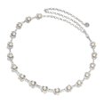 thumbnail image 2 of Ceinture Chaîne de Taille en Métal avec Perles pour Femmes pour Mariage Ceinture de Taille pour Femmes Robe de Mariée Argent 02, 2 of 8