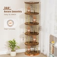 thumbnail image 2 of Flycity 5 Tier Rotating Bookshelf, 360° Display Rotating Bookcase Corner Storage Rack with Special Visible Partition Storage, Gold, 2 of 8