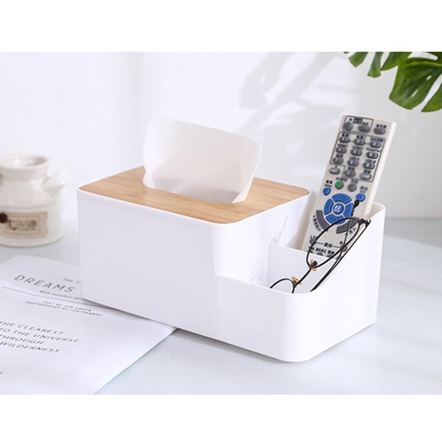 SHOWERORO Bamboo Tissue Box Cover Rectangular for 1Pack