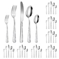 thumbnail image 1 of Mistaha Elegant Floral Pattern 40-Piece Stainless Steel Cutlery Set - Dinner Knives, Forks, Spoons, Tea Forks, Teaspoons - Silver Color - Service for 8, 1 of 6