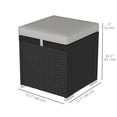 thumbnail image 3 of Outsunny 2 Pieces Wicker Outdoor Ottoman with Storage, Cushions, Light Grey, 3 of 10