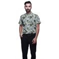 thumbnail image 1 of BESTMAN Chemise en Coton pour Hommes à Manches Courtes Imprimée Col Mandarin Chemise Décontractée, 1 of 5