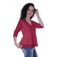thumbnail image 2 of Moomaya Haut Péplum en Coton pour Femmes Tunique en Coton à Col en V Blouse Ethnique, 2 of 6