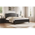 thumbnail image 4 of Noble House Queen Platform Bed with Headboard,Wooden Slat Support Legs,No Box Spring Needed,Black, 4 of 12