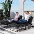 thumbnail image 2 of Outsunny 2 PCs Folding Lounge Chairs, Reclining Tanning Chairs, Black, 2 of 10