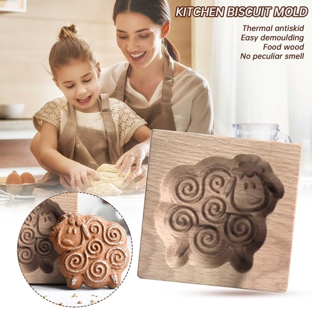 Moulds for DIY Baking Craft Embossing Wooden Cookie Set Decorative Tools for Christmas Thanksgiving Kitchen