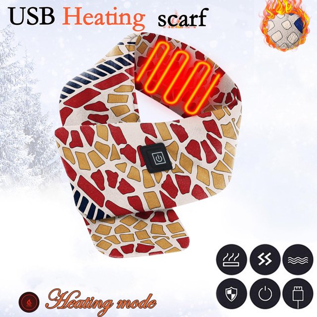 Foulard Réchauffant et Chaleureux pour Femmes FashionableSmart Mobile Power Recharge USB pour le Cou et les Épaules Protection contre le Froid Hivernal et Foulard Chauffante Chaude pour Hommes et Femmes