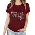 thumbnail image 1 of EGNMCR Chemise de Pâques pour Femmes Chemises Imprimé de Pâques pour Femmes Haut à Manches Courtes Col Rond T-Shirts pour Femmes, 1 of 3