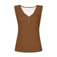thumbnail image 4 of Timegard Womens Tank Tops Summer Ribbed V Neck Button Sleeveless Slim Basic Tee Casual Going out Tops, 4 of 5