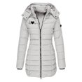 thumbnail image 1 of Fankiway Veste Décontractée Mi-Longue à Capuche à Manches Longues pour Femme avec Petit Imprimé Style Gris m, 1 of 4