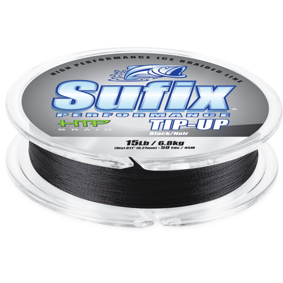 Tresse à glace Sufix Performance Tip Up 20 lb, noir, 50 verges