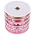 thumbnail image 2 of 5 Rolls of 25m Length Christmas Printed Ribbon Holiday Gift Decorative Band Ribbon for Wrapping DIY Crafts(Pink), 2 of 7