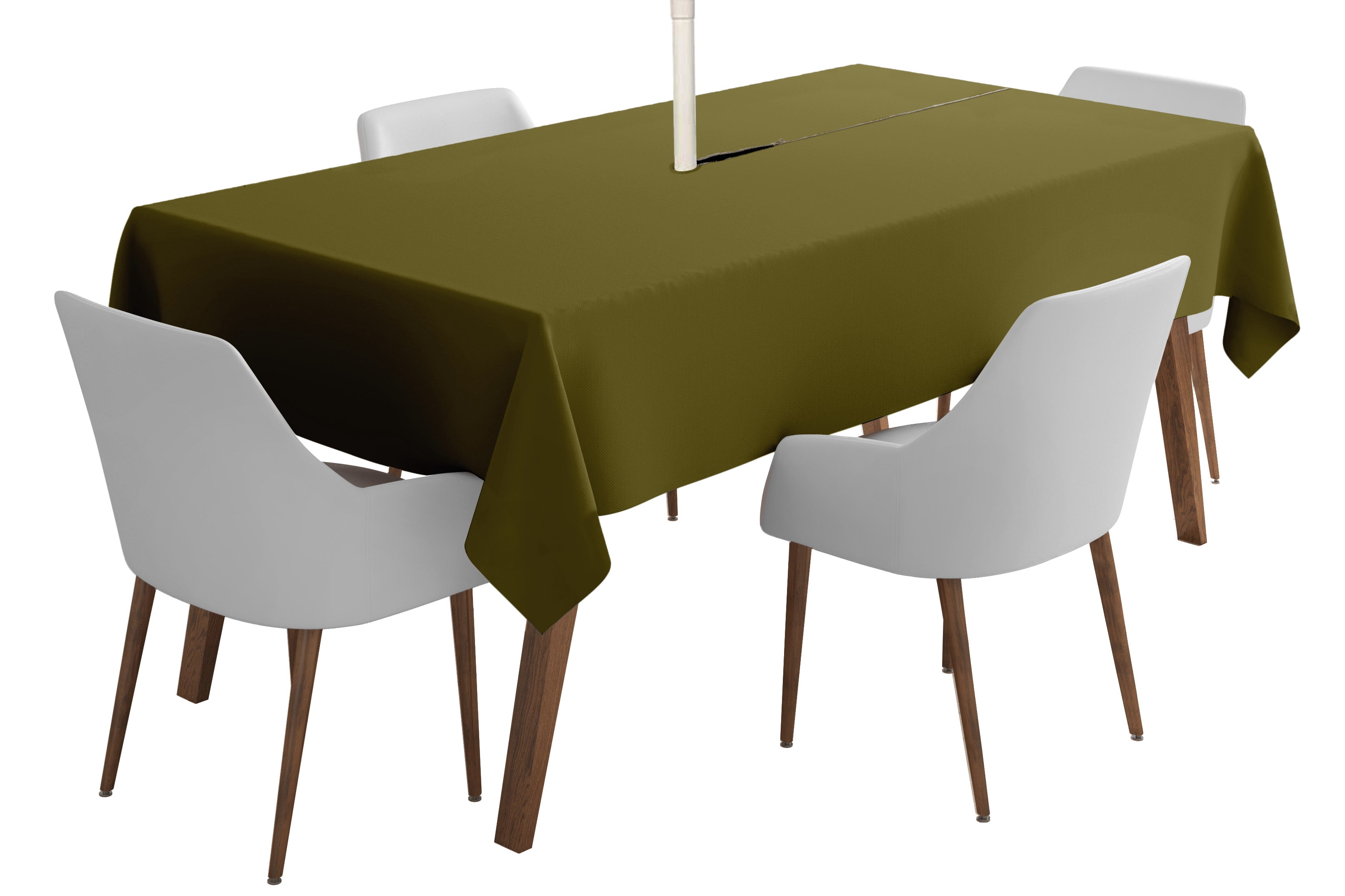 Vargottam Indoor/OutdoorTablecloth58" x 58" Inch Square Tablecloth with Umbrella Hole & Zipper, Waterproof Patio Table Cloths, Spring/Summer Table Covers for Backyard /BBQs -Olive Green