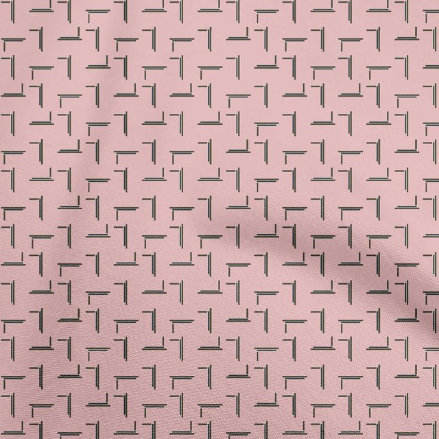 oneOone Cotton Poplin Medium Pink Fabric Abstract Irregular Lines Craft Projects Decor Fabric Printed By The Yard 56 Inch Wide