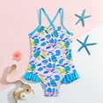 thumbnail image 2 of TBWNWG Girls Ruffle Triangle Bikini Set Cute Fresh Spring and Summer Swimwear for Toddler,Sizes 12-18 Months, 2 of 9