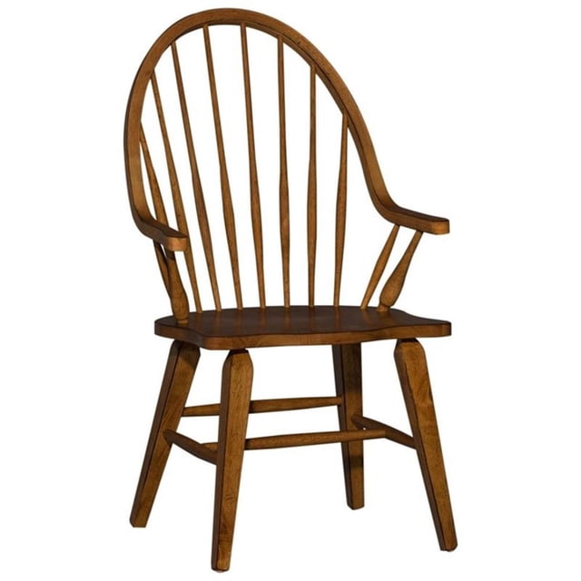 Liberty Furniture Hearthstone Ridge Windsor Back Arm Chair, Dark Brown