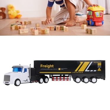 Semi Truck Toys, High Simulation Extended Container Truck Car Model, Transport Carriage Container Trailer Collection, Premium Material Inertial Car Toy for Kids, Boys, Toddlers