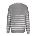 thumbnail image 5 of VgaVtl Long Sleeve Womens Sweaters Pullover Womens Sweaters Fall Loose Zip up Gray Striped Knit Sweaters, 5 of 5
