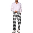 thumbnail image 2 of INSPIRE CHIC Pantalon Imprimé Argyle pour la Rentrée pour Homme Coupe Régulière devant Plat Pantalon Habillé 36 Noir Blanc, 2 of 5