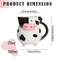 thumbnail image 3 of Classic Kitchen Accessories, Cow Shaped Coffee Maker Cute Porcelain Mug with Handle 3D Large Animal Ceramic Coffee Cup, 3 of 9
