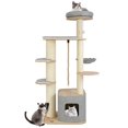 thumbnail image 1 of Gymax 63'' Tall Modern Cat Tree w/ Perch Condo Hammock 5.6'' Scratching Posts, 1 of 10