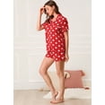 thumbnail image 3 of INSPIRE CHIC Ensembles de Pyjama pour Femmes à Manches Courtes à Pois Vêtements de Nuit Col à Revers Boutonné, 3 of 6