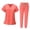Orange Red, variant on Milaget Women Uniform Scrubs Set Breathable Clothes Nurse Top and Pants with Pockets M
