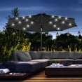 thumbnail image 2 of Outsunny 9ft Solar Patio Umbrella with LED Lights Tilt Canopy, Black, 2 of 10