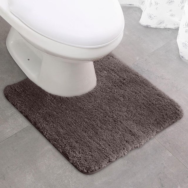 Qocolhg Toilet Rugs U-Shaped Bath Rugs, Extra Soft Absorbent Microfiber Bathroom Mats, Non-Slip, Quick Dry, Machine Washable Bath Mats for Bathroom Floor, Tub, Shower Accessories,Clearance,Coffee
