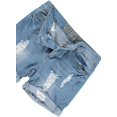 thumbnail image 4 of VIP Jeans Women's Mid Length Distressed Denim Shorts, Acid Wash, Size 7, 4 of 5