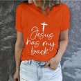 thumbnail image 1 of EGNMCR Shirts Easter Chemises pour Femmes Chemises Imprimé de Pâques pour Femmes Lettrage de Pâques Imprimé Col Rond Haut à Manches Courtes Haut/chemise à Manches Courtes Col Rond T - pour Femmes, 1 of 5