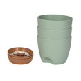 thumbnail image 1 of Self Watering Planters 3pcs Plant Pots With Drainage Holes &Pallet Modern Decorative Gardening Containers, 1 of 14