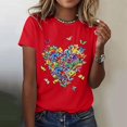 thumbnail image 2 of LUOGENLI T-shirts pour Femmes T-shirts Décontractés à Col Rond Manches Courtes Imprimés Hauts Élégants et Confortables 4TG T-shirts Graphiques pour Femmes T-shirts Graphiques de la Saint-Valentin T-shirts Graphiques de Pâques Rouge G, 2 of 4