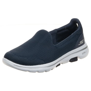 Skechers Women's Go Walk 5 Sneaker, Navy/White, 6.5 Wide