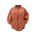 thumbnail image 4 of Opperiaya Women Stand Collar Long Sleeve Solid Color Full Zip Quilted Jackets, 4 of 7