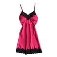 thumbnail image 2 of LSLJS Nuisette en Satin pour Femmes Dames Tenue de Nuit Nuisette Lingerie Aguichant avec Coussinets de Poitrine, Robe de Pyjama pour Femmes, 2 of 5