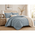 thumbnail image 1 of Swift Home Diamond Textured Soft Touch Duvet Cover Set, All Season Bedding with Zipper Closure, Includes Pillow Shams, King, Blue, 1 of 5