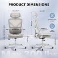 thumbnail image 3 of EDTara Mesh Ergonomic Office Chair, High-Back Swivel Design With Adjustable Lumbar Support, 3d Armrests and Reclining Back, 3 of 8
