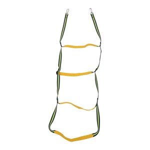 Échelle de corde de bateau 4 Étapes pliables UV Protection Corde réfléchissante Échelle de corde marine avec crochets en acier inoxydable